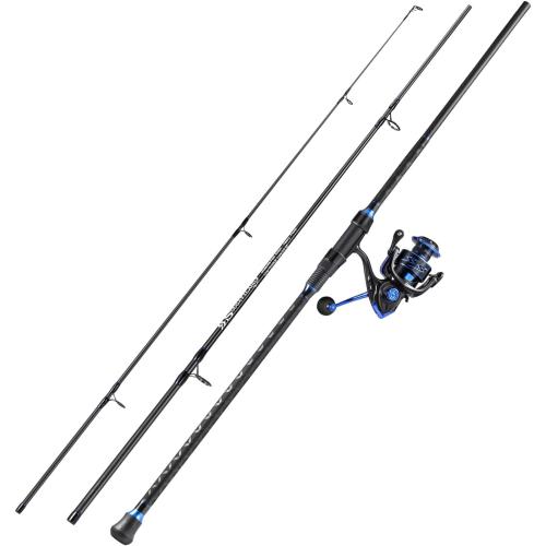 Sougayilang Spinning Reel and 2-Piece Fishing Rod Combo, Durable Graphite & Fiberglass Rod, Split-Grip Cork Handle,Right/Left Handle Position