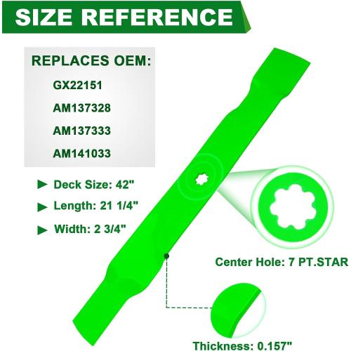 42 Inch Mower Deck Rebuild Kit Fit for John Deere LA145 LA120 LA125 D110 D130 D125 LA105 42 inch Tractor Parts Spindle GY21098 Blade AM13732 Idler Pulley GY20629 GY20067 Pulley GX20367 Belt GX20072