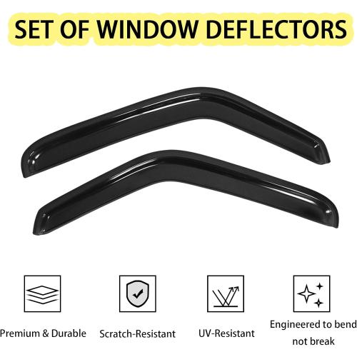 Durable Acrylic Window Visors for Ford Ranger Accessories - Compatible with 1993-2011 Ford Ranger/Mazda B2300/B3000/B4000 Standard Cab - In Channel Window Rain Guards