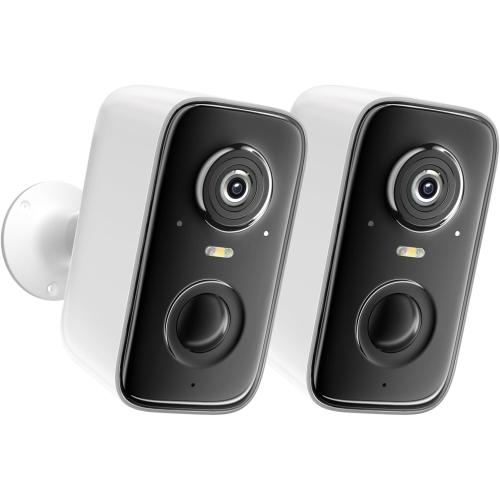 Rraycom Security Cameras Wireless Outdoor, 2Pack Battery Powered AI Motion Detection Siren Alarm Surveillance Camera for Home Security,2K Color Night Vision, 2-Way Talk, Waterproof, Works/Alexa