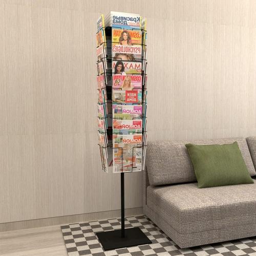 Rotating Brochure Display Stand,Detachable Magazine Rack with 36 Pockets,63inch Floor Standing Literature Display Stand