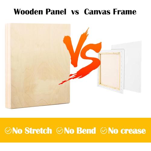 Falling in Art 2 Pack Unfinished Wooden Canvas Panels, 24x36 Gallery Birch Wood Panels Kit, 1 1/2 Deep Art Cradle Boards for Acrylic Painting, Pouring and Burning
