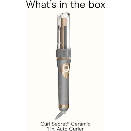 INFINITI PRO CONAIR Curl Secret Automatic Curling Iron, ¾-inch Curling Iron Barrel, Automatic Hair Curler for All Hair Types and Lengths, Dual Voltage for Worldwide Travel, Gray/Gold