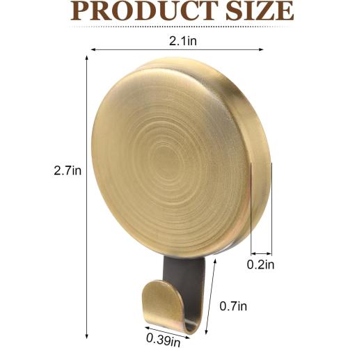 Jetec 3 Pcs Magnet Hooks Magnetic Wreath Hanger Wreath Holder for Fridge Refrigerator Metal Door Glass Door Surfaces Keys Office Home Kitchen Party Hanging Supplies Decoration(Gold,2.7 Inch)