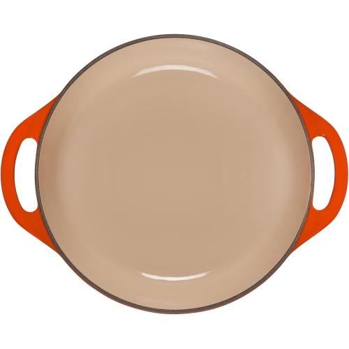 Le Creuset Cast Iron Shallow Round Dutch Oven, 2.75qt, Flame