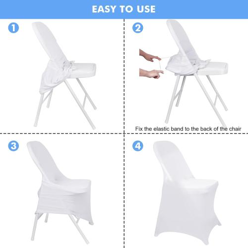 Fixwal 36 Pcs White Folding Chair Cover, Spandex Stretch Covers Ideal for Wedding, Party, Dining, Business Meeting, Banquet, Universal Fitted Washable Slipcover.‼️light dirt‼️