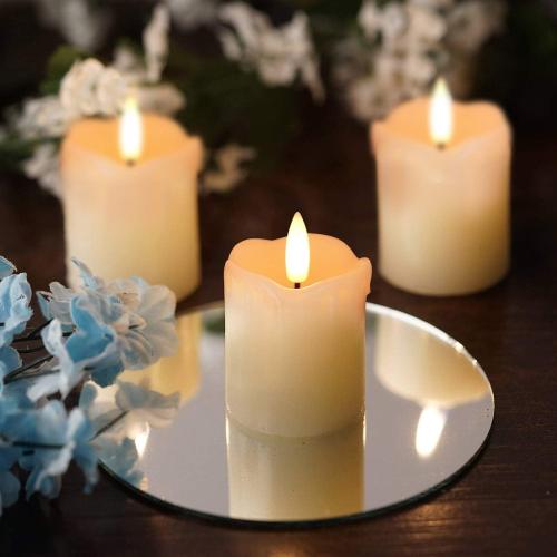 Homemory Flameless Votive Candles with Timer, 2 x 2 Real Wax, 400 Hour Realistic Black Wick Battery Operated Candles, Set of 6 for Wedding, Party and Holiday Decoration (Battery Included)