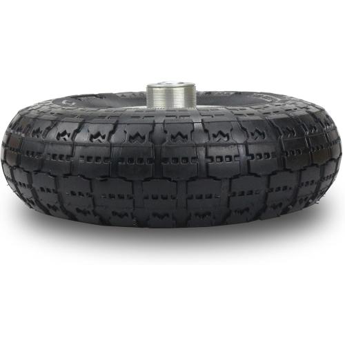 (2 Pack) RRQ 10 Inch Pneumatic Wheel 4.10/3.50-4 Tire, 10 Pneumatic Wheels with 5/8 Bearings,2.2 Offset Hub for Garden Cart, Hand Truck, Lawn Cart, Mower