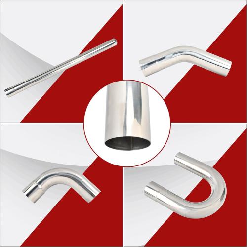 2.5'' Inch DIY Custom Mandrel Exhaust Pipe Tube Pipe Industry Pipe,48'' Straight Pipe,2.5'' OD Straight & Mandrel Bend Pipe(45/90/180 Degree) Kit,T304 Stainless Steel,Universal Fitment-8PCS