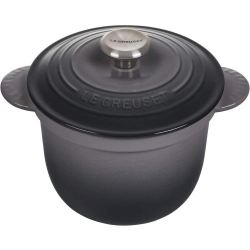 Le Creuset Enameled Cast Iron Rice Pot with Lid & Stoneware Insert, 2.25 qt., Oyster