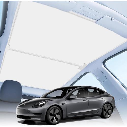 2025 Upgrade Tesla Model Y Sunshade Roof [No Gaps, No Sag] Heat Insulation Foldable Glass Roof Sun Shade with Nano Ice-Crystal Coatings, Accessories for Tesla Model Y 2020-2025, Tesla Interior