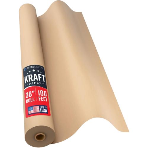 Large Brown Kraft Paper Roll - 36 x 1200 (100 ft) - Made in USA - Ideal for Gift Wrapping, Packing, Moving, Postal, Shipping, Parcel, Wall Art, Crafts, Bulletin Boards, Floor Cover or Table Runner