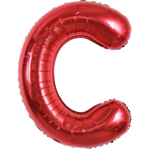TONIFUL 40 Inch Large Bright Red Letter Balloons A-Z, Giant Jumbo Helium Foil Mylar Big Letter C Balloons for Birthday Party Anniversary Wedding Decorations