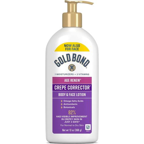 Gold Bond Age Renew Crepe Corrector Body Lotion, Replenishing & Smoothing Formula, 13 oz (Packaging May Vary)