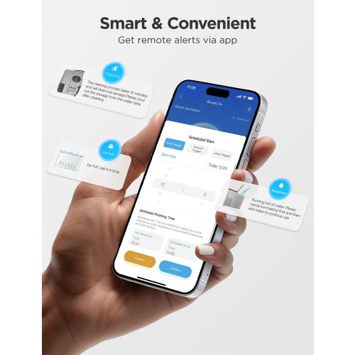 GoveeLife Smart Countertop Ice Makers, Portable Ice Maker Machine with Self-Cleaning, 6 Mins 9 Bullet Ice, 26lbs/24Hrs, Voice Remote for Home Kitchen Party Camping, with Ice Scoop Stainless Silver