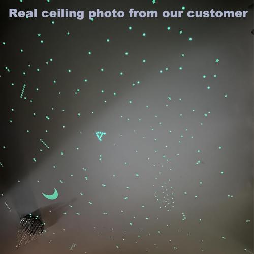 Glow in The Dark Stars for Ceiling Decal Decor 633 Pcs Realistic 3D Sticker
