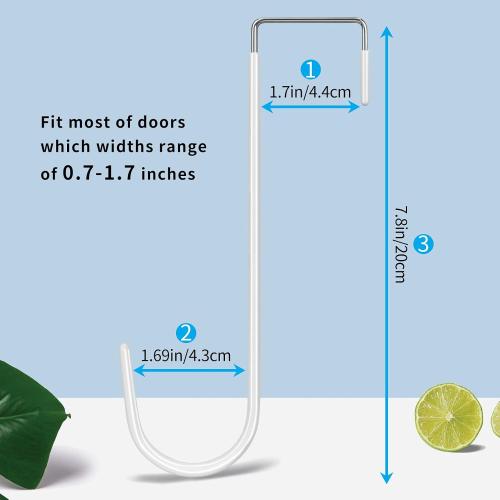 FYY Over the Door Hooks, Single-Hanger 4 Pack, Fits Doors 1.6 White | Heavy Duty Metal, Hold 20lbs, Rubber-Coated, No-Drilling, for Bathroom Dorm, Hanging Towels Clothes Hats Bags Coats Wreaths