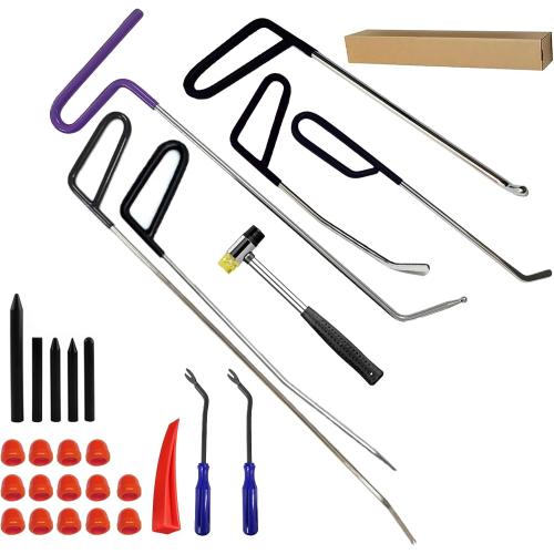 Paintless Dent Repair Rods, Dent Rods Removal Kit, Stainless Steel Dent Rods, Professional Hail Dent Removal Tool for Minor Dents, Door Dings and Hail Damag