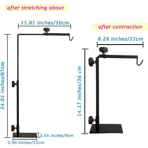 Reptile Lamp Stand, Adjustable Heat Lamp Bracket, Floor Light Holder Metal Lamp Hanging Bracket for Reptile Terrarium Heating Light Amphibian (Small)