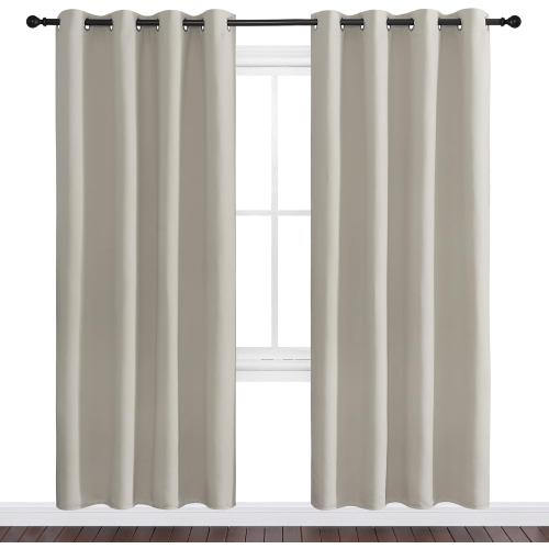 NICETOWN Natural Room Darkening Curtains 78 Long for Boho Farmhouse Home Decoration, Window Treatment Total Privacy Drape Panels for Bedroom Living Room Guest Room (55 Wide, Set of 2)