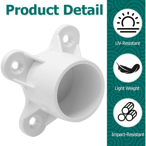 12Pcs 1Inch PVC Table Leg Cap Pipe Flange Fittings