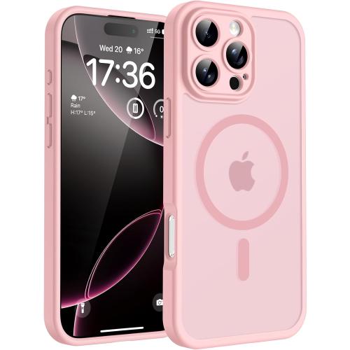 TOCOL for iPhone 16 Pro Case, Compatible with MagSafe, Light Pink | Built-in Magnets, Full Camera & Military-Grade Protection, Anti-Slip Shockproof Translucent Matte Back Phone Cover