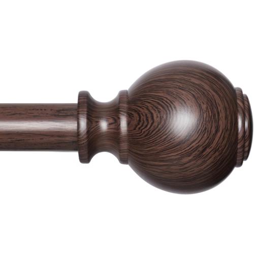 Wood Curtain Rods for Windows 28 to 48 Inches,1 inch Heavy Duty Window Curtain Rods with Imitation Wood Grain Finials,Decorative Drapery Rods Adjustable, 28-58(2.3-4.8ft), Bronze Wood