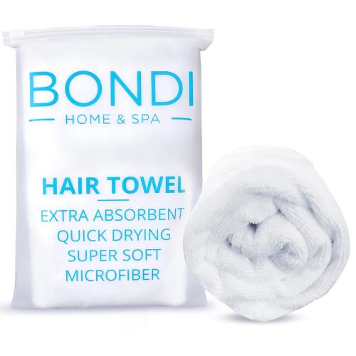 Bondi SPA Microfiber Hair Towel – Dries Hair 50% Faster – Anti-Frizz Towel for All Hair Types – Super Absorbent & Soft - XL (Rectangle)