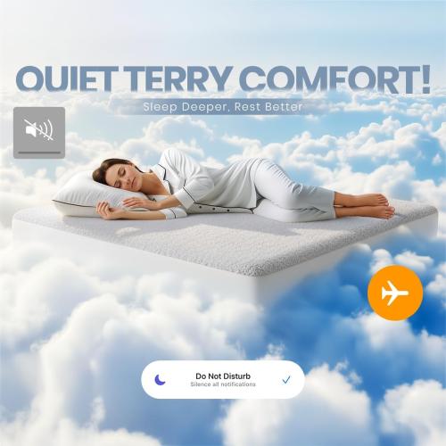 Queen Size Mattress Protector Waterproof, Premium 200 GSM Terry Mattress Cover, Soft & Breathable Bed Cover, Fitted Sheet Style Stretchable Deep Pockets 17 by Utopia Bedding (White)