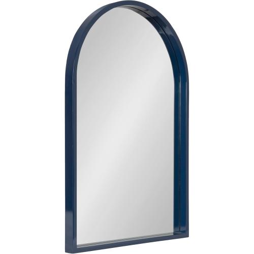 Kate and Laurel Travis Modern Arched Wall Mirror, 20 x 30, Navy Blue, Decorative Arch Bathroom Mirror for Over Sink or for Use as Living Room Wall Decor Accent