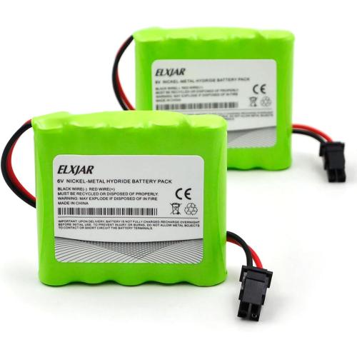 (2-Pack) 6V 800mAh AAA Ni-MH Battery Replacement for GE Interlogix 600-XTI-BAT Simon XTi XTi-5 Wireless Control Panel Alarm System