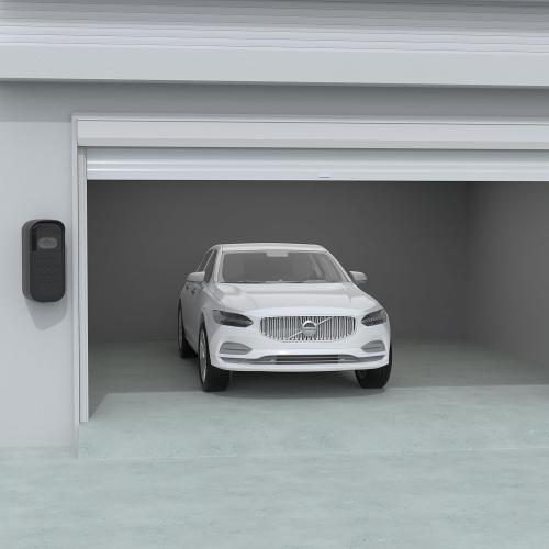 Silicone Cover for MyQ Smart Garage Video Keypad, Right-Tilt Cover Only for Outer Left Wall 20° Installation (Black)