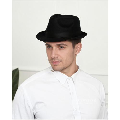 2 Pack Short Brim Fedora Classic 20s Trilby Panama Hats Summer Travel Cap for Men Women