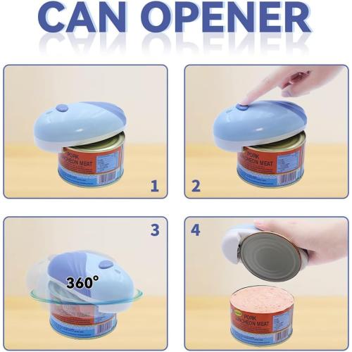 New Upgrades Auto Electric Can Opener，Open Your Almost Any shape of Cans with A Simple Press of Button - Automatic,Hands Free, Smooth Edge, Food-Safe, Battery Operated (Green)