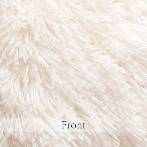 ANRODUO Pack of 2 Beige Throw Pillows Luxury Fluffy Pillows Faux Fur Decorative Pillows Plush Cushion Case Fuzzy Mongolian Merin Style for Bed Couch Sofa and Living Room Spring Home Decor 16x16 Inch