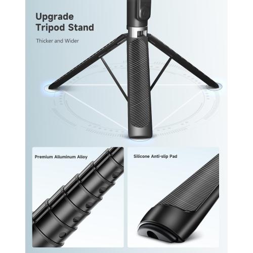 71” Phone Tripod & Selfie Stick, Portable All in One Extendable Cell Phone Tripod Stand, with Wireless Remote Control for iPhone/Samsung/Android/Camera