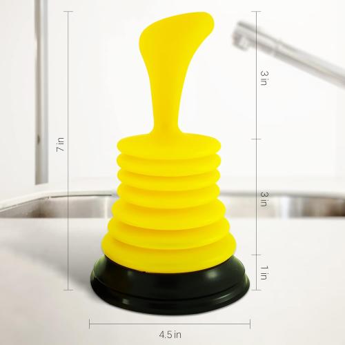Meadow Lane Small 7 Sink Plunger - Mini Clog Remover for Kitchen & Bathroom Sink Drains - Hand Ergonomic, Space-Saving & Powerful Suction - Universal Fit for Home or Commercial Use, Yellow****