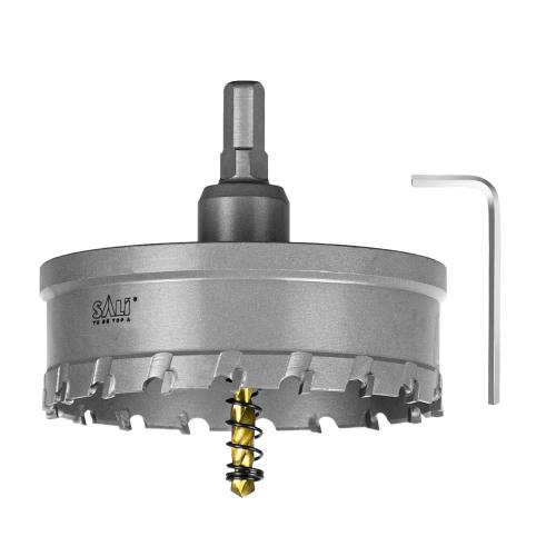 SALI 3-3/4(95mm) TCT Hole Saw Kit Tungsten Carbide Tipped Hole Saw Drill Bit with Titanium-Plated Pilot Drill bit for Metal, Stainless Steel, Iron, Wood, Plastic
