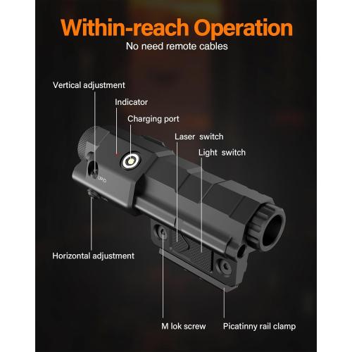 Mlok Picatinny Mounted 940nm IR Illuminator Flashlight IR Laser Combo for Night Vision Scope, Rechargeable Infrared Scope Hunting Light for Night Vision Optics (Must be Used with Night Vision Devices)