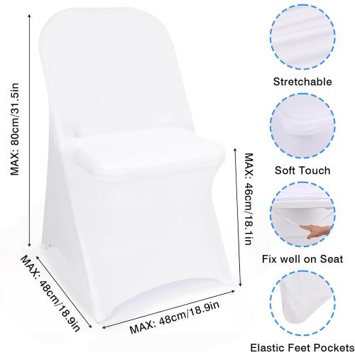 Fixwal 36 Pcs White Folding Chair Cover, Spandex Stretch Covers Ideal for Wedding, Party, Dining, Business Meeting, Banquet, Universal Fitted Washable Slipcover.‼️light dirt‼️