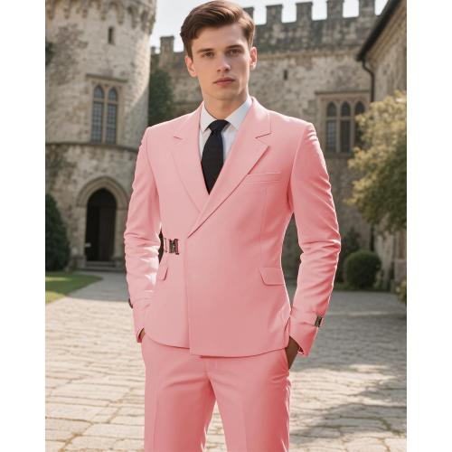 Size 38 Men's 2 Piece Suit with Metal Clasp Slim Fit Suit Stylish Business & Casual Tuxedo Suit