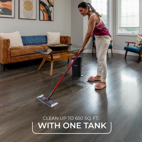 O-Cedar H2prO Flat Mop System | Quick Cleaning Tool | Clean with Water | Machine Washable Reusable Microfiber Mop Pad | Safe on Wood Floors, Vinyl, Tile, Baseboards, Walls