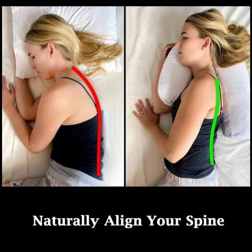 J-Shaped Side Sleeping Pillow with Ear Hole, Ergonomic Side Sleeper Neck Pillow for Neck and Shoulder Pain, Memory Foam Support, Perfect for Side Sleepers, Pregnancy & Hip, Back, Sciatica Relief