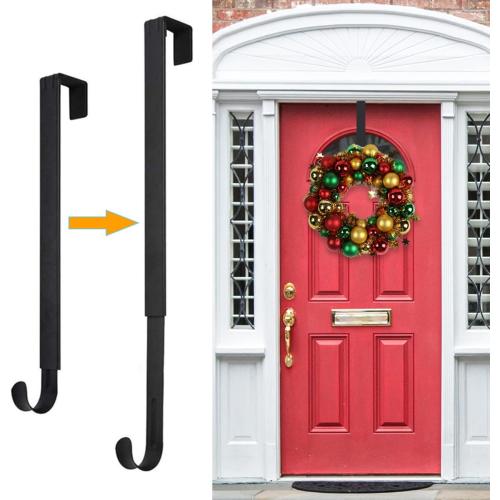 Wreath Hanger,Easter Decorations Adjustable Wreath Hanger for Front Door Decor from 14.9-25,Over The Door Hooks Organizer 20 lbs Larger Wreaths Hangers Christmas Wreaths Decorations Hook