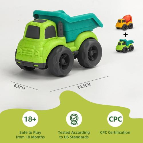 Aigitoy Toddler Car Toys for 2-4 Years Old, Dump Truck, Mixer Cement Set | Outdoor Toy Truck, BPA Free, Phthalates Free, PVC, Recycled Plastic, Easter Christmas Birthday Gifts for 2 3 4 Year Boy Girl
