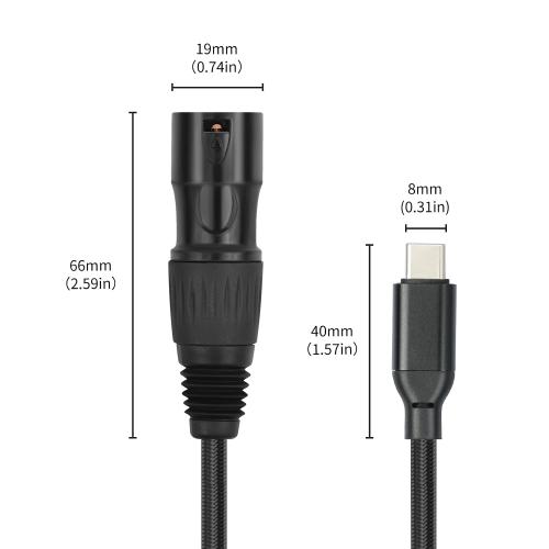 3.3FT USB-C to XLR Male Cable, USB-C to XLR Male Adapter Cable for Active Speakers, Mixers, Power Amplifiers and Professional Audio Equipment