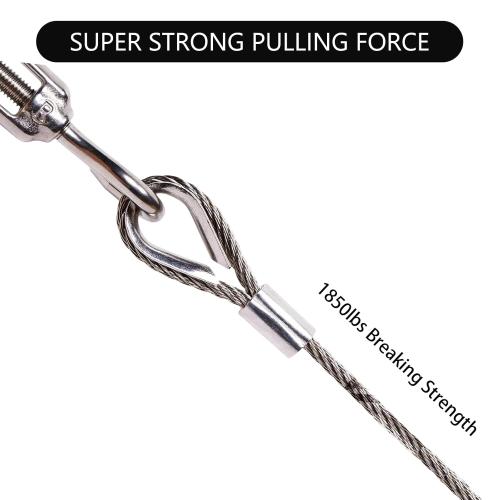 ATOLS Stainless Steel Wire Rope for Deck Railing Kit,500FT 1/8 Steel Cable with Cutter, T316, 1850 lb Strength, 7x7 Strand Construction Aircraft Cable for Fence