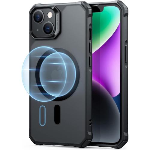 ESR for iPhone 14/13 Case, MagSafe Compatible, Military-Grade Protection, Shock-Absorbing Corners, Scratch-Resistant, Anti-Yellowing Acrylic Back, Slim Protective, Air Armor Series, Frosted Black