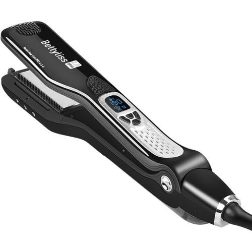 Black Steam Flat Iron Hair Straightener - Professional Hair Straightening Irons for Smooth and Frizz-Free Results (Black)