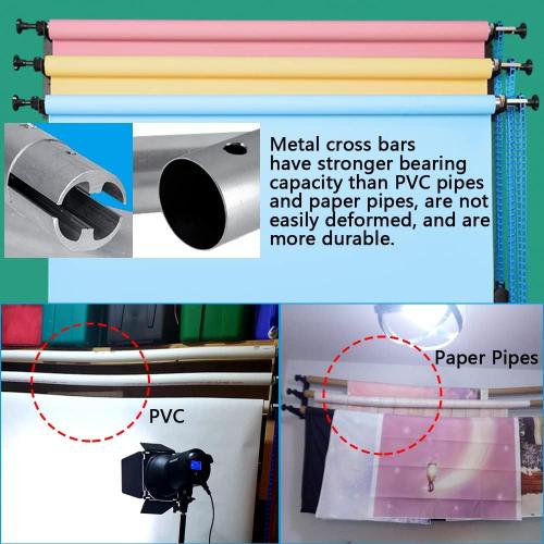 118/3m Stainless Metal Tube Crossbar for Studio Backdrop Wall Mount System - Holder Pole